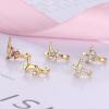 imageORAZIO 9Pcs 20G Nose Stud Nose Rings L Shaped for Women Stainless Steel Nose Studs Cubic Zirconia Star Alien Flower Nose Piercing Jewelry Set