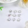imageORAZIO 9pcs 20G Nose Rings Hoops for Women  Surgical Steel Paved CZ Cartilage Earring Hoop Cute Butterfly Flower Nose Piercing Jewelry  Silver Gold Black Rose GoldSilver Tone