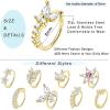 imageORAZIO 9pcs 20G Nose Rings Hoops for Women  Surgical Steel Paved CZ Cartilage Earring Hoop Cute Butterfly Flower Nose Piercing Jewelry  Silver Gold Black Rose GoldGold Tone