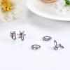 imageORAZIO 9pcs 20G Nose Rings Hoops for Women  Surgical Steel Paved CZ Cartilage Earring Hoop Cute Butterfly Flower Nose Piercing Jewelry  Silver Gold Black Rose GoldBlack