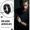 imageORAZIO Stainless Steel Fidget Ring Black Spinner Ring For Men Women Anxiety Stress Relieving Spinning Ring Cool Male Spin Ring Men Wedding Engagement Promise Band Rings 8MM WideBlack