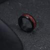 imageORAZIO Stainless Steel Fidget Ring Black Spinner Ring For Men Women Anxiety Stress Relieving Spinning Ring Cool Male Spin Ring Men Wedding Engagement Promise Band Rings 8MM WideRed