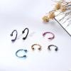 imageOrazio 2448pcs Septum Jewelry  16G Surgical Steel Nose Rings  Rose Gold Black Horseshoe  8mm 10mm