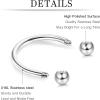 imageOrazio 2448pcs Septum Jewelry  16G Surgical Steel Nose Rings  Rose Gold Black Horseshoe  8mm 10mm