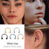 imageOrazio 2448pcs Septum Jewelry  16G Surgical Steel Nose Rings  Rose Gold Black Horseshoe  8mm 10mm