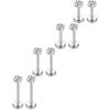 imageORAZIO 48 Pcs 18G Stainless Steel Nose Piercing Lip Rings Studs Ear Piercings 6mmA 4 pairs  612mm