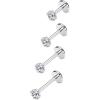 imageORAZIO 48 Pcs 18G Stainless Steel Nose Piercing Lip Rings Studs Ear Piercings 6mmB 4pcs  612mm