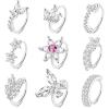 imageORAZIO 9pcs 20G Nose Rings Hoops for Women  Surgical Steel Paved CZ Cartilage Earring Hoop Cute Butterfly Flower Nose Piercing Jewelry  Silver Gold Black Rose GoldSilver Tone