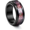 imageORAZIO Stainless Steel Fidget Ring Black Spinner Ring For Men Women Anxiety Stress Relieving Spinning Ring Cool Male Spin Ring Men Wedding Engagement Promise Band Rings 8MM WideRed