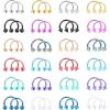 imageOrazio 2448pcs Septum Jewelry  16G Surgical Steel Nose Rings  Rose Gold Black Horseshoe  8mm 10mm