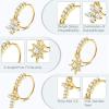 imageORAZIO 9Pcs 20G Dangle Nose Rings Hoops for Women Men Flower Butterfly Cross Heart Moon Star Cubic Zirconia Cartilage Earring Cute Dangling Nose Ring SilverGoldBlackRose Gold Tone Nose Piercing JewelryGold Tone