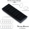 imageORAZIO 100pcs Nose Rings L Shaped Screw Bone Nose Studs Ring 15mm 2mm 25mm Stainless Steel Piercing JewelryA
