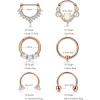 imageORAZIO 6PCS 16G 316L Stainless Steel Septum Hoop Nose Ring 8MM Horseshoe Rings Cartilage Clicker Piercing Jewelry 3 Colors