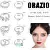 imageORAZIO 8Pcs 20G Stainless Steel Nose Hoop Ring for Women Men Paved CZ Cross Moon Flower Crawler Cartilage Earrings Nose Piercing Hoop Body Piercing JewelrySliverTone
