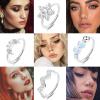 imageORAZIO 9Pcs 20G Nose Rings Paved CZ Stainless Steel Hoops for Women Men Silver Rose Gold Plated Piercings Jewelry Opal 8mm