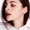 imageORAZIO Nose Rings Hoops For Women Surgical Steel Double Hoop Nose Ring 20 Gauge Spiral Nose Ring Gold Black Nose Piercing Jewelry