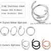 imageORAZIO Nose Rings Hoops For Women Surgical Steel Double Hoop Nose Ring 20 Gauge Spiral Nose Ring Gold Black Nose Piercing Jewelry