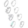 imageORAZIO 8Pcs 20G Stainless Steel Nose Hoop Ring for Women Men Paved CZ Cross Moon Flower Crawler Cartilage Earrings Nose Piercing Hoop Body Piercing JewelrySliverTone
