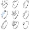 imageORAZIO 9Pcs 20G Nose Rings Paved CZ Stainless Steel Hoops for Women Men Silver Rose Gold Plated Piercings Jewelry Opal 8mm