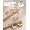 imageORAZIO Small Gold Hoop Earrings for Women Hypoallergenic 14K Gold Plated Chunky Huggie Earring Sets for Multiple Piercing Dainty Earing Stacks Set Cute Silver Cartilage Jewelry Trendy Gifts14K GoldChunky Classic