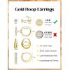 imageORAZIO Small Gold Hoop Earrings for Women Hypoallergenic 14K Gold Plated Chunky Huggie Earring Sets for Multiple Piercing Dainty Earing Stacks Set Cute Silver Cartilage Jewelry Trendy Gifts14K GoldChunky Classic