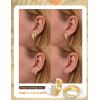 imageORAZIO Small Gold Hoop Earrings for Women Hypoallergenic 14K Gold Plated Chunky Huggie Earring Sets for Multiple Piercing Dainty Earing Stacks Set Cute Silver Cartilage Jewelry Trendy Gifts14K GoldChunky Classic