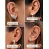 imageORAZIO Small Gold Hoop Earrings for Women Hypoallergenic 14K Gold Plated Chunky Huggie Earring Sets for Multiple Piercing Dainty Earing Stacks Set Cute Silver Cartilage Jewelry Trendy GiftsSilverChunky Classic