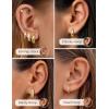imageORAZIO Small Gold Hoop Earrings for Women Hypoallergenic 14K Gold Plated Chunky Huggie Earring Sets for Multiple Piercing Dainty Earing Stacks Set Cute Silver Cartilage Jewelry Trendy Gifts14K GoldChunky Classic