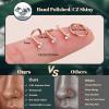 imageORAZIO Nose Rings for Women  14K Gold Filled Hypoallergenic Surgical Steel Nose Ring Hoops 18G20G Small Cute CZ Straight Screw L Shaped Nose Studs Piercings Jewelry for Women Men 15PcsRose Gold