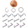 imageORAZIO Nose Rings for Women  14K Gold Filled Hypoallergenic Surgical Steel Nose Ring Hoops 18G20G Small Cute CZ Straight Screw L Shaped Nose Studs Piercings Jewelry for Women Men 15PcsColorful
