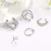 image:imageORAZIO 12Pcs Fake Nose Rings Hoop Stainless Steel Faux Septum Piercing Clip On Nose Septum Ring Faux NonPierced Nose Rings Earrings Jewelry