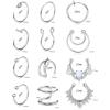 image:imageORAZIO 12Pcs Fake Nose Rings Hoop Stainless Steel Faux Septum Piercing Clip On Nose Septum Ring Faux NonPierced Nose Rings Earrings Jewelry