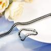 image:imageORAZIO 2PCS Stainless Steel Military Dog Tag Ball Chain Necklace for Men Women 24mm Bead Chain Set with Connector Silver Tone Black 2030 InchesC24 inch