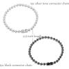 image:imageORAZIO 2PCS Stainless Steel Military Dog Tag Ball Chain Necklace for Men Women 24mm Bead Chain Set with Connector Silver Tone Black 2030 InchesC24 inch
