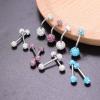 image:imageORAZIO 14G Nipplerings Nipple Tongue Belly Button Rings Stainless Steel Rhinestone Crystal Disco Ball Barbell Body Piercing Jewelry