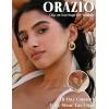 image:imageORAZIO Clip On Earrings Women Geometric Statement Unique Non Pierced Earrings 14K Gold Plated Knot Chunky Drop Dangle Hoop Stud Clipon Earrings for Women TrendyStyle AGold Plated