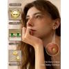 image:imageORAZIO 925 Sterling Silver Flat Back Stud Earrings for Women Hypoallergenic 14K Gold Plated Cartilage Earrings for Sensitive Ears Small CZ Opal Conch Helix Tragus Piercing Jewelry 3 Pairs 20GStyle2Gold Tone
