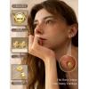 image:imageORAZIO 925 Sterling Silver Flat Back Stud Earrings for Women Hypoallergenic 14K Gold Plated Cartilage Earrings for Sensitive Ears Small CZ Opal Conch Helix Tragus Piercing Jewelry 3 Pairs 20GStyle3Gold Tone