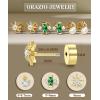 image:imageORAZIO 925 Sterling Silver Flat Back Stud Earrings for Women Hypoallergenic 14K Gold Plated Cartilage Earrings for Sensitive Ears Small CZ Opal Conch Helix Tragus Piercing Jewelry 3 Pairs 20GStyle2Gold Tone