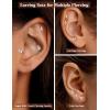 image:imageORAZIO 925 Sterling Silver Flat Back Stud Earrings for Women Hypoallergenic 14K Gold Plated Cartilage Earrings for Sensitive Ears Small CZ Opal Conch Helix Tragus Piercing Jewelry 3 Pairs 20GStyle3Silver Tone