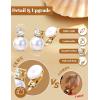 image:imageORAZIO Pearl Clip on Earrings for Women Danlge Fake Trendy Non Piercing Hypoallergenic Cute Pink Bow Clip on Earrings for Womengold plated round