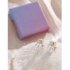 image:imageORAZIO Pearl Clip on Earrings for Women Danlge Fake Trendy Non Piercing Hypoallergenic Cute Pink Bow Clip on Earrings for Womengold plated round