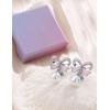 image:imageORAZIO Pearl Clip on Earrings for Women Danlge Fake Trendy Non Piercing Hypoallergenic Cute Pink Bow Clip on Earrings for Womensilver plated bow b