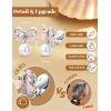 image:imageORAZIO Pearl Clip on Earrings for Women Danlge Fake Trendy Non Piercing Hypoallergenic Cute Pink Bow Clip on Earrings for Womensilver plated bow b