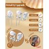 image:imageORAZIO Pearl Clip on Earrings for Women Danlge Fake Trendy Non Piercing Hypoallergenic Cute Pink Bow Clip on Earrings for Womensilver plateddangle bow