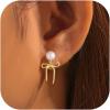 gold plated +dangle bow