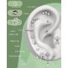 image:imageORAZIO 201816G Cartilage Earrings for Women Flat Back Earring Stacks Hypoallergenic Surgical Steel Flatback Stud Hoop Cartilage Earring Set Daith Conch Tragus Helix Piercing Jewelry Single PCStyle1Silver Plated
