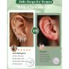 image:imageORAZIO 201816G Cartilage Earrings for Women Flat Back Earring Stacks Hypoallergenic Surgical Steel Flatback Stud Hoop Cartilage Earring Set Daith Conch Tragus Helix Piercing Jewelry Single PCStyle1Silver Plated