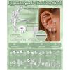image:imageORAZIO 201816G Cartilage Earrings for Women Flat Back Earring Stacks Hypoallergenic Surgical Steel Flatback Stud Hoop Cartilage Earring Set Daith Conch Tragus Helix Piercing Jewelry Single PCStyle1Silver Plated