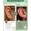 image:imageORAZIO 201816G Cartilage Earrings for Women Flat Back Earring Stacks Hypoallergenic Surgical Steel Flatback Stud Hoop Cartilage Earring Set Daith Conch Tragus Helix Piercing Jewelry Single PCStyle1Gold Plated